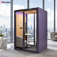 Cabine de bureau insonorisée, silencieuse, portable, modulaire, aménagée, pour un espace de travail professionnel, insonorisée