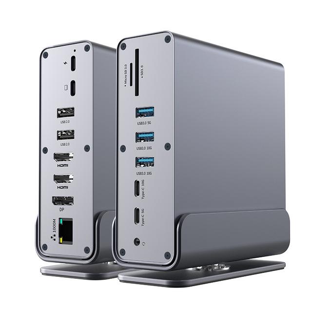 15-in-1 USB-C Docking Station Multiport Gigabit Network USB-A 3.5MM Audio Docking Station With 4K 60Hz SD TF Support USB Hub