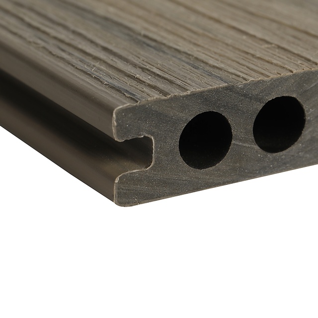 WPC Co Extrusion Decking Wood Plastic Composite Flooring Modern Teak Design Outdoor Deck Board