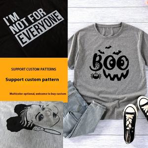 T-shirt à manches courtes imprimé transfrontalier pour hommes femmes confortable haut en jersey 100% coton conception de meurtre ample décontracté pour l'été - Product Image 2