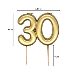 Cera de Parafina Dorada Plateada, Polvo Brillante de Lujo, Números Brillantes del 0 al 9, Decoración de Pasteles para Cumpleaños y Pascua, Velas No Tóxicas - Product Image 2