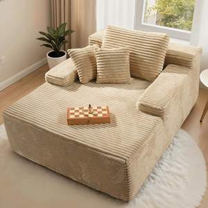 67インチフルフォームスリーパーソファベッド特大布張り長椅子ラウンジチェア - Product Image 1