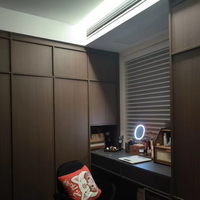 Armoire encastrée moderne de luxe en noyer, système de rangement modulaire personnalisé, mobilier de chambre haut de gamme pour projets