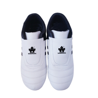 Chaussures de sport en cuir PU blanc taekwondo, équipement d'arts martiaux