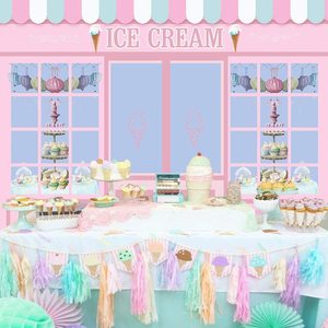 7x5FT Glace Crème Toile De <span class=keywords><strong>Fond</strong></span> du Parti Mignon Rose Photo <span class=keywords><strong>Studio</strong></span> Salon Porte Fenêtre Gâteau Princesse Fête D'anniversaire Bannière Papier Peint - Product Image 5