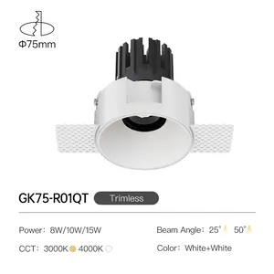 XRZLux 15W ETL โคมไฟเพดานแบบไม่มีรอยตัด LED ซังดาวน์ไลท์ปรับลงไฟออกแบบโคมไฟเชิงพาณิชย์สําหรับโรงแรม