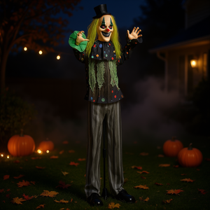 Decoración de Payaso de Tamaño Real para Exteriores de Spirit Halloween, con Ojos Luminosos Activados por Sonido, Decoración de Plástico para Fiestas de Halloween - Product Image 2