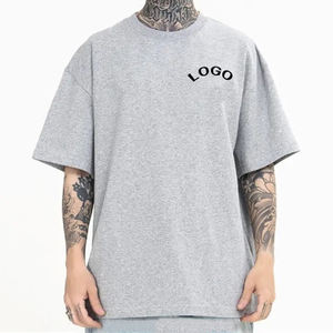 เสื้อยืดผู้ชายแขนสั้นสไตล์ลำลองขายส่ง เสื้อยืดคอตตอนทรงโอเวอร์ไซส์เนื้อหนา ดีไซน์เนอร์ เสื้อยืดทรงบ็อกซี่คุณภาพสูงแบบเรียบๆ สั่งทำได้ - Product Image 5