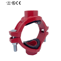 Raccord de tuyauterie rainuré en fonte ductile haute pression FM pour système de protection incendie, raccord rouge galvanisé à chaud