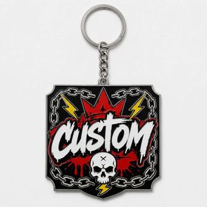 Porte-clés personnalisés en gros de haute qualité, style streetwear, chaînes en métal hip-hop, design punk rock, souvenir tendance - Product Image 1