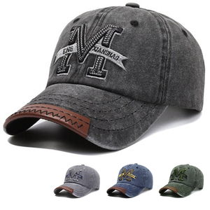 Vintage Washed Denim Baseball Cap 3D Letter Embroidery Unisex Adjustable Sports Dad Hat For Outdoor Sun Protection 100% Cotton