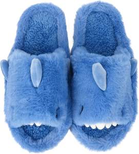 Chaussons d'intérieur en peluche motif requin mignon, antidérapants, à bout ouvert, en EVA, pour hommes, avec massage, pour l'hiver, en TPR – Vente chaude - Product Image 3