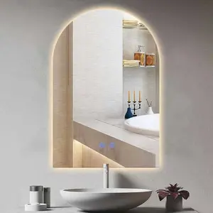Современное простое светодиодное умное зеркало декоративная Гостиная с сенсорным экраном и bluetooth светодиодным умным стоящим зеркалом