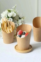 Emballage en papier kraft personnalisé, écologique, imperméable et jetable, pour gaufres bulle, frites, coupes de charcuterie et plats à emporter