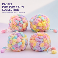Fil à tricoter Jumbo Pom Pom en peluche moelleuse, boule torsadée 100% polyester pour crochet et loisirs créatifs, vente en gros