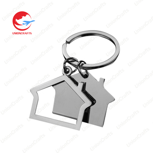 Porte-clés personnalisé en métal gravé en forme de maison, cadeau promotionnel immobiliaire, souvenir, vente en gros, fabricant OEM - Product Image 5