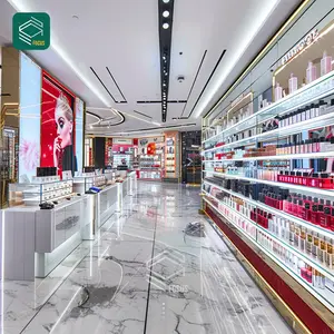 High End Kiosk Display Shelf Cosmetic Perfume Wall Display Slatwall Wig Display Beauty Supply Store