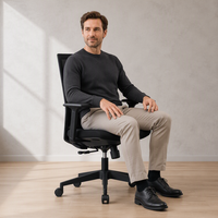 Chaise de bureau ergonomique en maille, style traditionnel, avec soutien lombaire réglable, idéale pour les télétravailleurs - Offre Spéciale