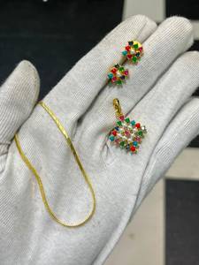 Dubai Style Gold Plated <b>Pearl</b> Pendant Necklace <b>Set</b> Women American Earrings Indian Bridal Wedding <b>Jewelry</b> Wholesale Bhargavi - Product Image 6