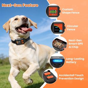 Gps Wireless <b>Dog</b> Fence System Dual Mode Collar 6561Ft Radius For Medium Large <b>Dogs</b> Rechargeable Black - Product Image 4