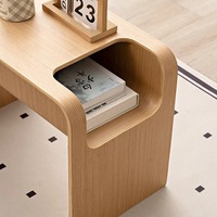 Table console fixe Wabi Sabi avec niche ouverte pour magazines, en chêne massif, contemporaine, durable, de luxe, pour porche, salon, hôtel, salle à manger