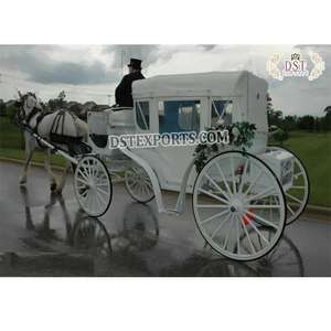 Magnífica Carruaje con Capota y Diseño Vis-á-vis Cubierto, Color y Tamaño Personalizados, Material de Metal y Madera - Product Image 1