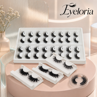 Cils en gros en faux vison, volumineux, 3D, effet plumeux, bande complète, 10-12mm, avec emballage et marque privée