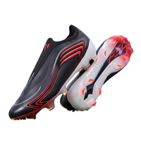Chaussures de football FG à coupe basse sans lacets, légères, synthétiques, pour jeunes garçons et filles, pour l'entraînement sportif sur gazon extérieur