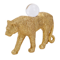Redeco Vente Chaude Sculpture d'Éléphant Doré Unique Statue de Léopard Artisanat en Résine d'Animaux Simulés pour Cadeaux Décoration de la Maison