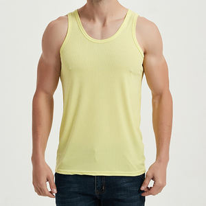 Chaleco de seda fría acanalado para hombre, ropa interior de verano para capas, camiseta sin mangas deportiva con tirantes cruzados, blanca, fina, de moda, talla grande - Product Image 1