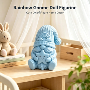 Figura Decorativa de Gnomo Arcoíris Impresa en 3D, Muñeco Enano con Adorno de Estrella, Estilo Nórdico, Decoración para Escritorio o Estante - Product Image 2