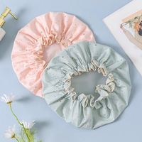 Bonnet de Douche Réutilisable Double Couche pour Femmes et Filles, Imprimé Étoiles Dorées Fantaisie, Imperméable, Vente en Gros