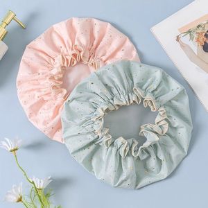 <span class=keywords><strong>Bonnet</strong></span> de Douche Réutilisable Double Couche pour Femmes et Filles, Imprimé Étoiles Dorées <span class=keywords><strong>Fantaisie</strong></span>, Imperméable, Vente en Gros - Product Image 1