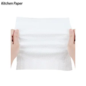 Kitchen Paper Towel Roll Cleaning Cloths Dish Towel 100% Wood Pulp White Cotton Rags For Cleaning