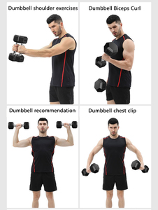 Haltère hexagonale noire en gros enduit Fitness Haltère hexagonale en caoutchouc avec logo personnalisé - Product Image 6