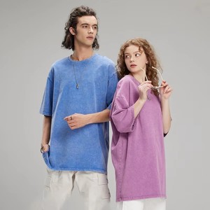 T-shirt Oversize Homme Vintage en Coton 270 g/m² Lavage Acide Épaules Tombantes – Fabricant de Streetwear Lourd - Product Image 1