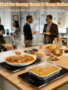 Scaldavivande Elettrico con Piastra Riscaldante in Vetro e Controllo Temperatura e Timer Regolabili per Uso Domestico, Feste e Uso Quotidiano - Product Image 3