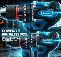 Perceuse sans fil compatible avec le kit de perceuse électrique sans balais, perceuse-visseuse électrique 21V 85N.m à vitesse variable