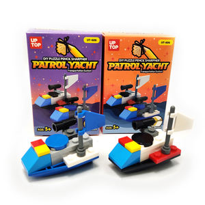 Nouveautés 3D patrouille yacht mini sacapuntas blocs ensemble puzzle papeterie dessin animé manuel taille-crayon portable bricolage taille-crayon - Product Image 3
