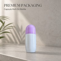Nouvelle bouteille cosmétique à fond rond de 60 ml avec bille roulante pour emballage