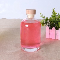 Bouteille en verre vide de 250 ml de haute qualité, ronde et givrée, avec bouchon, imprimée sérigraphiée, pour vin de prune verte et boissons