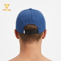 Casquette en nylon non structuré bleu marine personnalisée en polyester à séchage rapide logo brodé à la main avec losange léopard fabriqué en Oxford