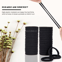 Leeons Vente en gros 100 pièces Élastiques à cheveux en nylon sans couture, solides et élastiques, 18 couleurs, Chouchous, Attaches-queue de cheval pour femmes et filles, Personnalisables