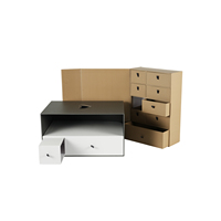 Boîte de rangement pliable à 9 tiroirs en carton kraft, personnalisable, pour bijoux et ensembles cosmétiques