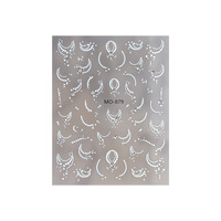 Autocollants pour ongles de manucure française style luxe léger avec perles, strass et motifs de perles élégants blanc pur