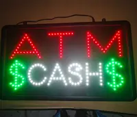Индивидуальный проблесковый рекламный светильник, открытый светодиодный знак ATM