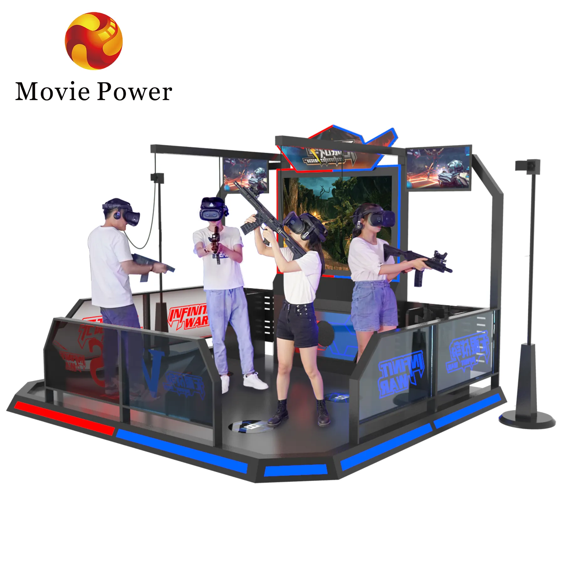 Indoor Entertainment Arcade Game Schieten Vr Station Platform Indoor Infinity War Shooting Games Voor 4 Spelers