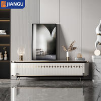 Meuble TV console moderne de style luxueux en bois MDF, designs personnalisés, stratifié, pour salon