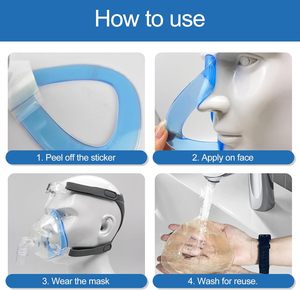 Herbruikbare Zachte CPAP Neuspads Gel Pads voor Volledig Gezichts-/Neusmaskers Thuisbeademingsapparaat <span class=keywords><strong>BiPAP</strong></span> Masker Liners Comfortabele Afdichting Huidvriendelijk - Product Image 4