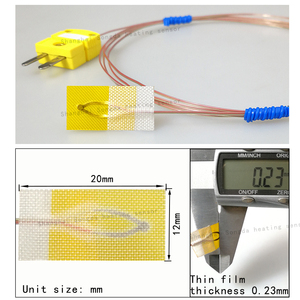Sonde de température à film mince, capteur de température adhésif de surface K/T, <span class=keywords><strong>thermocouple</strong></span>, ruban adhésif ultra fin pour la mesure de la température - Product Image 4